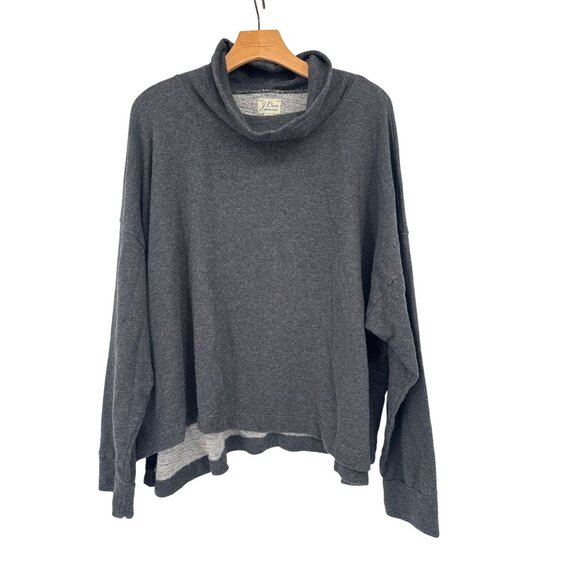 J.Crew Vintage Fleece Cowl Neck womens Sweatshirt Gray size plus 3X plus Cotton - Picture 1 of 8